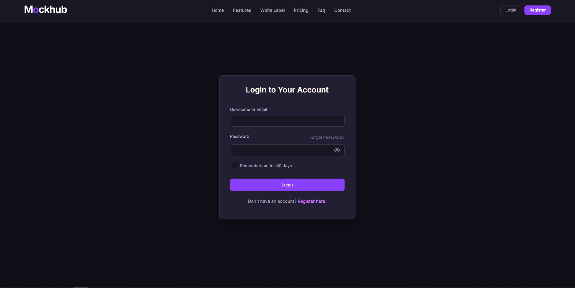 Mockhub Login